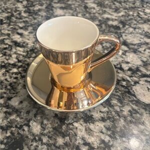 Starbucks Gold Espresso Cup with Saucer